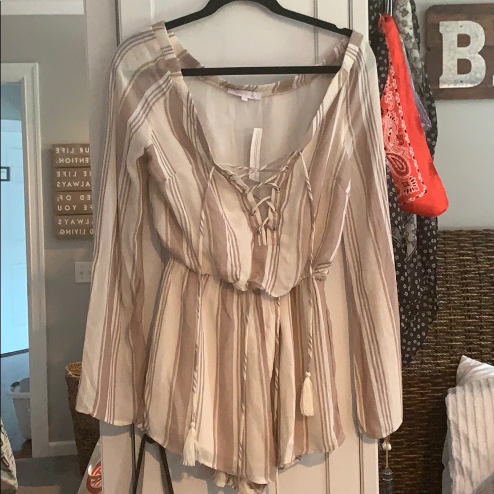 Semi off the shoulder romper